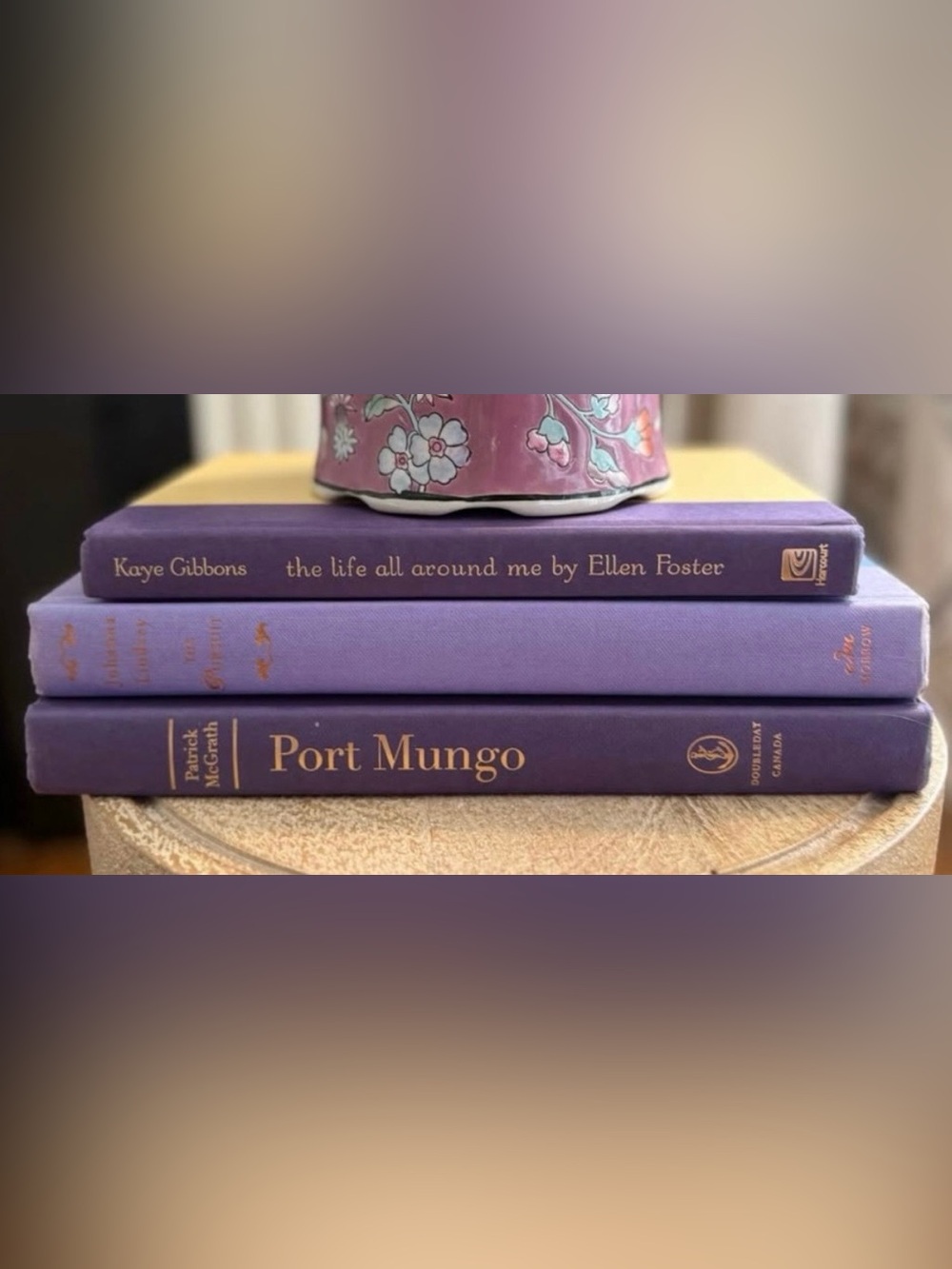 Purple book stack